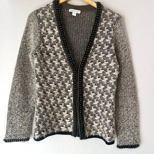 Coldwater Creek Sweater Cardigan Jacket Black and White Size XS